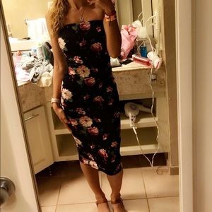 Floral bodycon midi dress